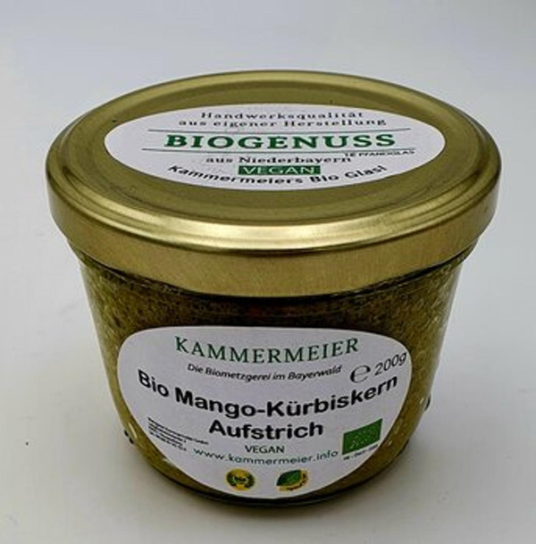 Produktfoto zu Bio Mango-Kürbiskern Aufstrich
