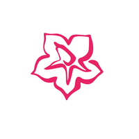 KI generiert: Rosa Blumenform auf weißem Hintergrund.